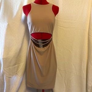 Glamazon taupe bodycon Sophisticated dress